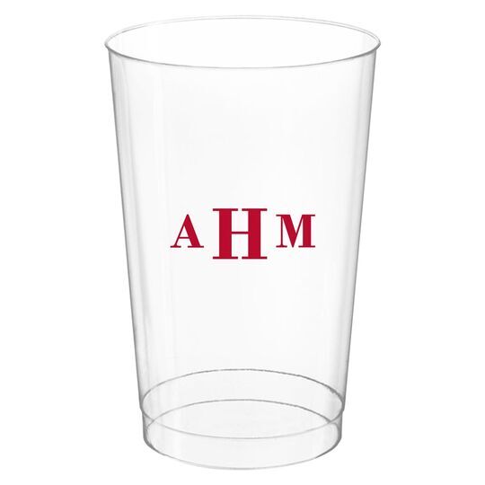 Sophisticated Monogram Clear Plastic Cups